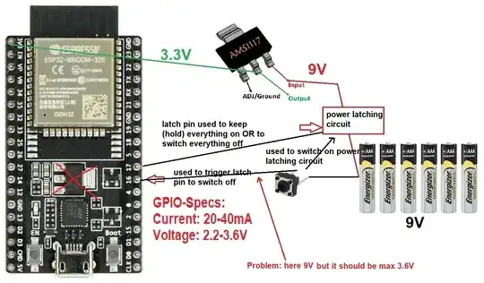 esp32 with power latching circuit