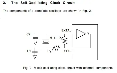 quartz crystal connections to MCU