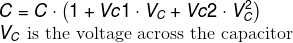 Capacitor Voltage coefficient equation