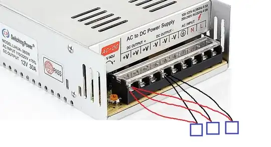 The wiring diagram of 3 fans to PSU