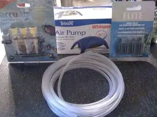 Aquarium pump, 3-way gang valve, bubblers & tubing