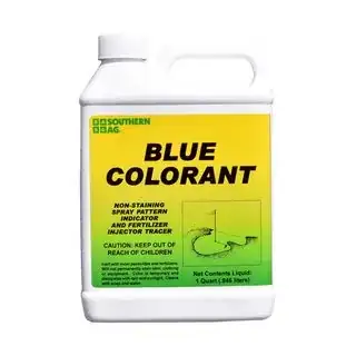 spray pattern indicator blue colorant