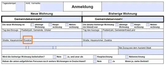 Formular: Anmeldung bei der Meldebehörde