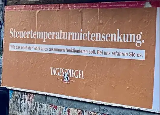 Steuertemperaturmietensenkung