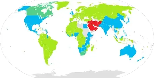 map of the world showing where which decimal separator is used