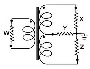 "Single transformer hybrid transformer" schematic