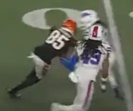 Image of Higgins right before impact