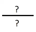 A horizontal line above and below which there is a question mark. This is the general form of an inference rule rule.