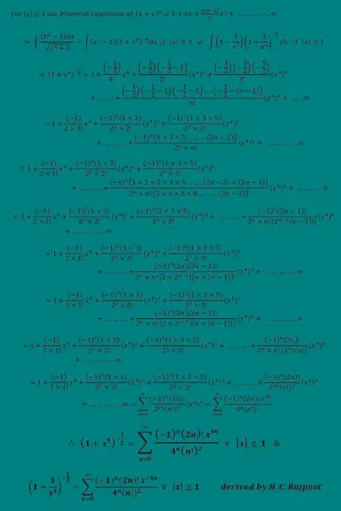 Binomial expansion of the expression to used in the respective integrals