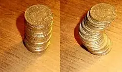 Cavalieri's principle with coins