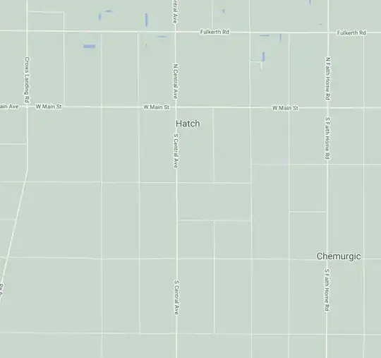 Orthogonal roads near Turlock, California
