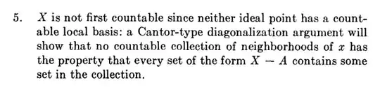 X is not first countable since it is first countable and countable.