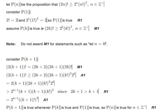 Markscheme from the question