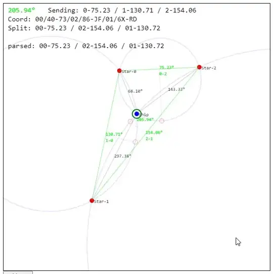 GIF showing points S_A, S_B, S_C, and R being dragged around, and on-screen visuals telling us whether we can generate a coordinate for that arangement
