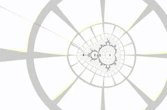 Spiraling wakes near a period 23 island in the Mandelbrot set