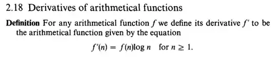derivative of arithmetical function