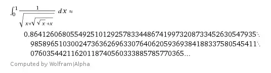 Numeric calculations of the issue integral