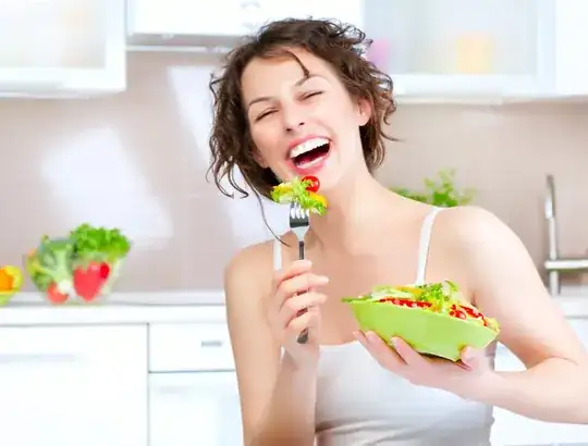 woman with salad