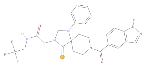 highlighting the atom index 1 in the MoleculePlot