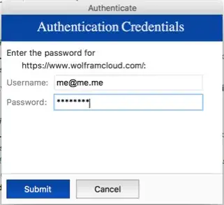 auth dialog