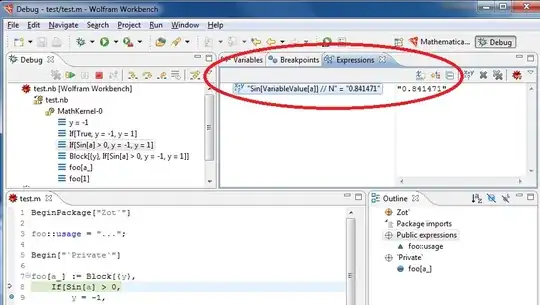 screenshot of Wolfram Workbench debugger