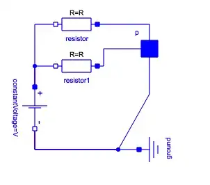 small electrical circuit with a Modelica.Electrical.Analog.Interfaces.Pin