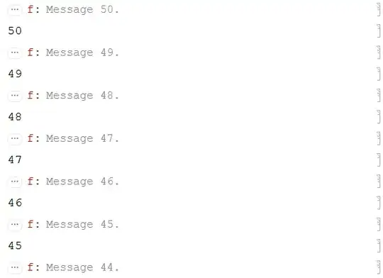 screenshot of the output