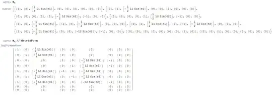 Here is the matrix shown in both displays