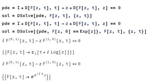 image of code above and solution returned by DSolve