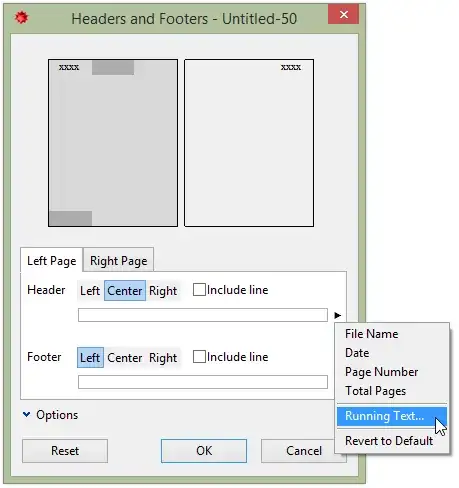 running text setting