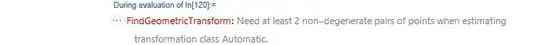 Find geometric transform error