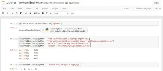 Running Python with the Wolfram Engine kernel in Jupyter.