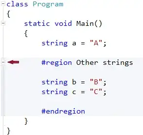 Expanded region in C#