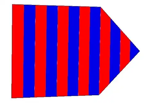 Striped pentagon