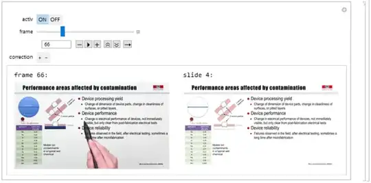 picture of manipulate output used to change frame<->slides association