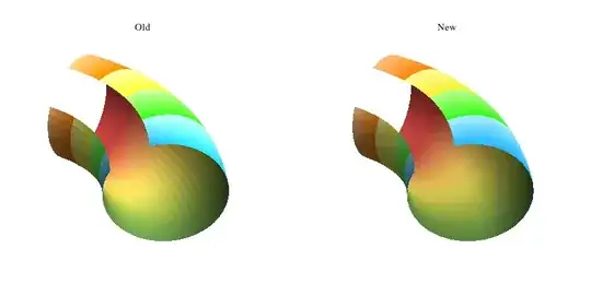 torus section with differently colored faces