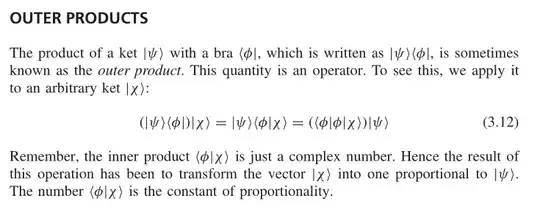 David McMahon defining outer product.