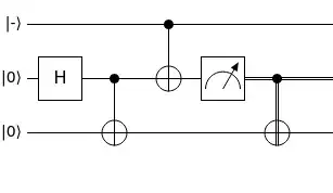 Simpler teleportation circuit schematic.