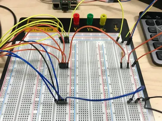 Breadboard with 4 sensors - work
