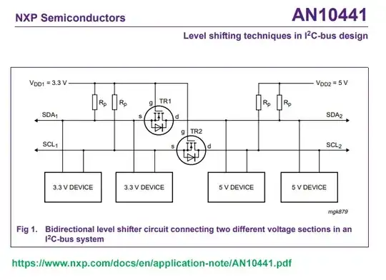 NXP I2c Logic Level Shifting Notes