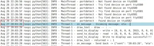 Log fragment with a highlighted part