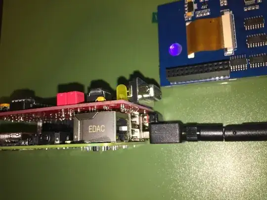 Two Stacked with the top board touching the port