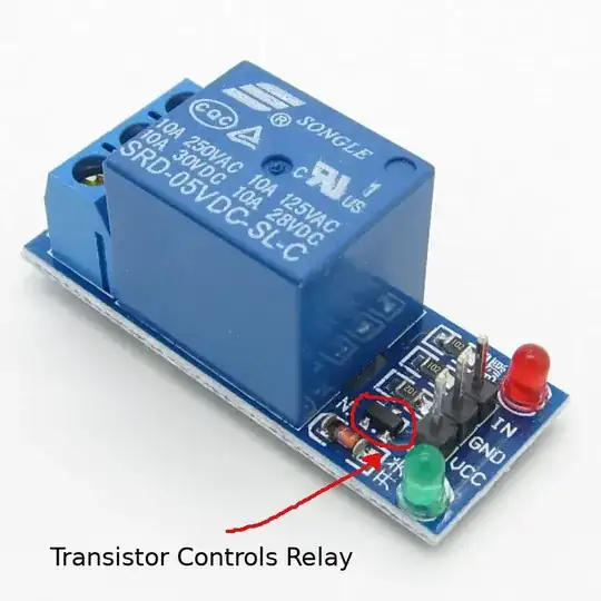 Relay board with transistor coil control