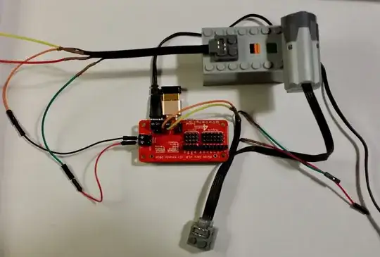 The whole setup, only 2 of the Lego lines are used.