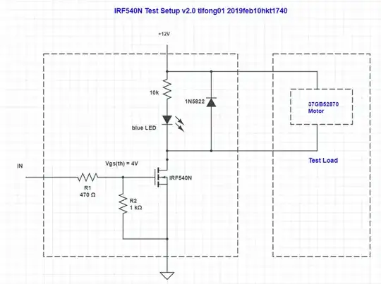 Rpi 3V GPIO triggers IRF540N to drive 35mA DC motor