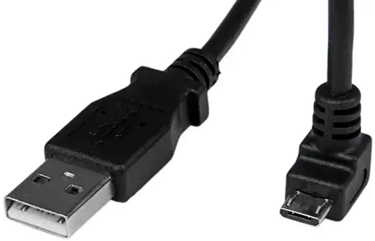Angled usb micro cable