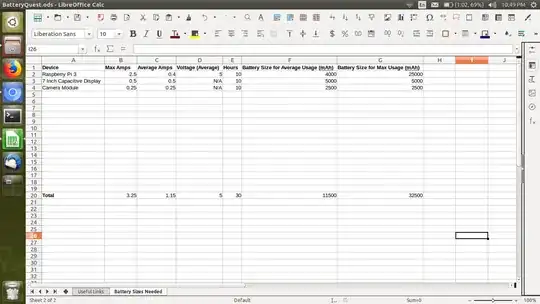 Screenshot of Calculations