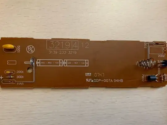 This is what the circuit board looks like from the bottom