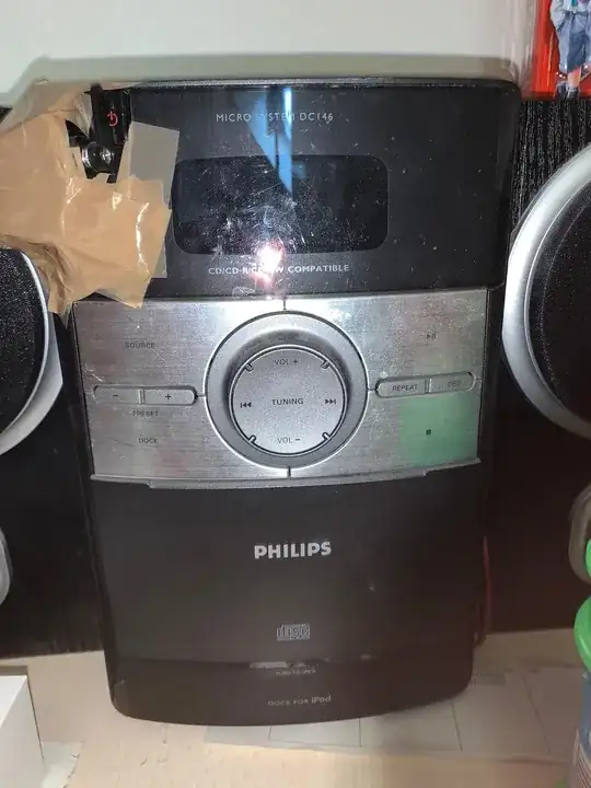 This is the speaker system I'm using (ignore the tape and motor)