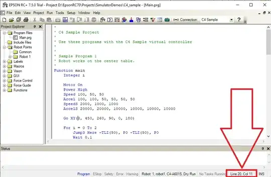 Epson RC+ line numbers